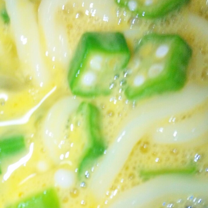 簡単美味！オクラ卵のつけうどん